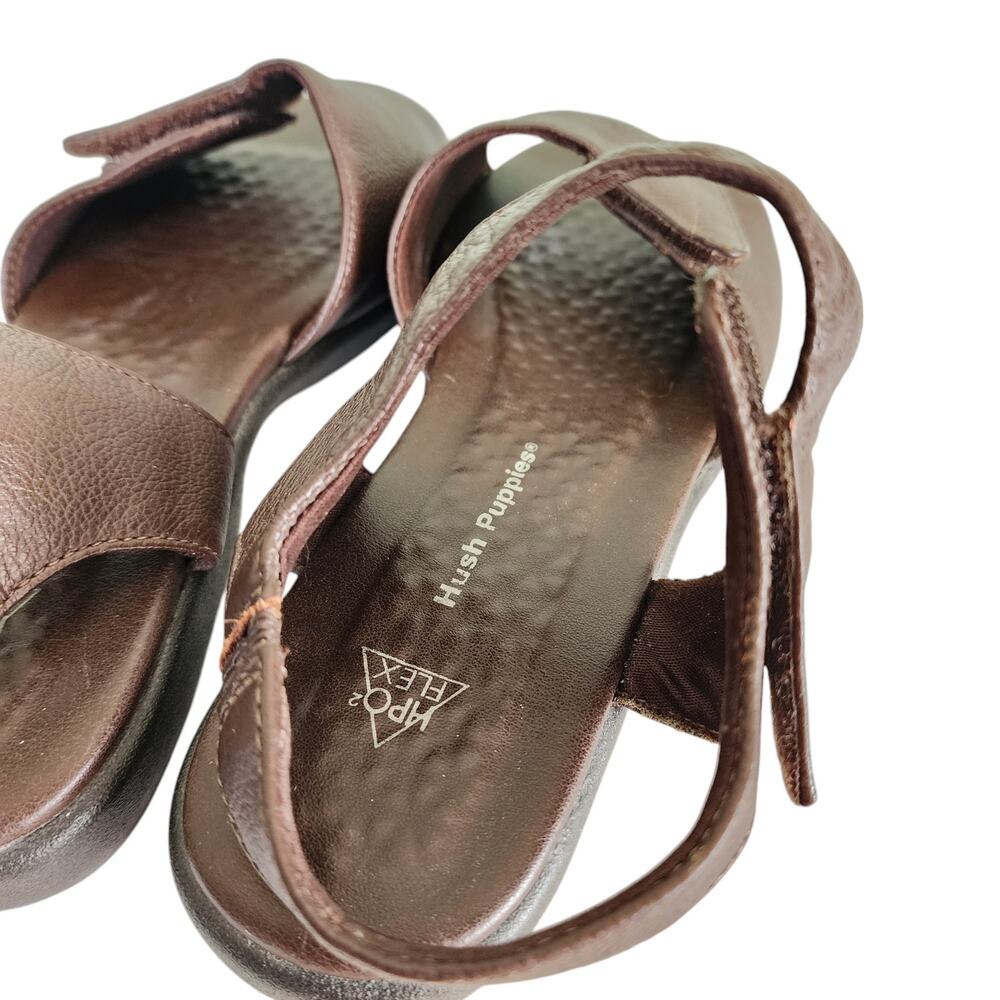 Hush Puppies Womens‎ Resort Sandals Size 10 Strappy Brown Leather HPO2 Flex Sole - Picture 7 of 10